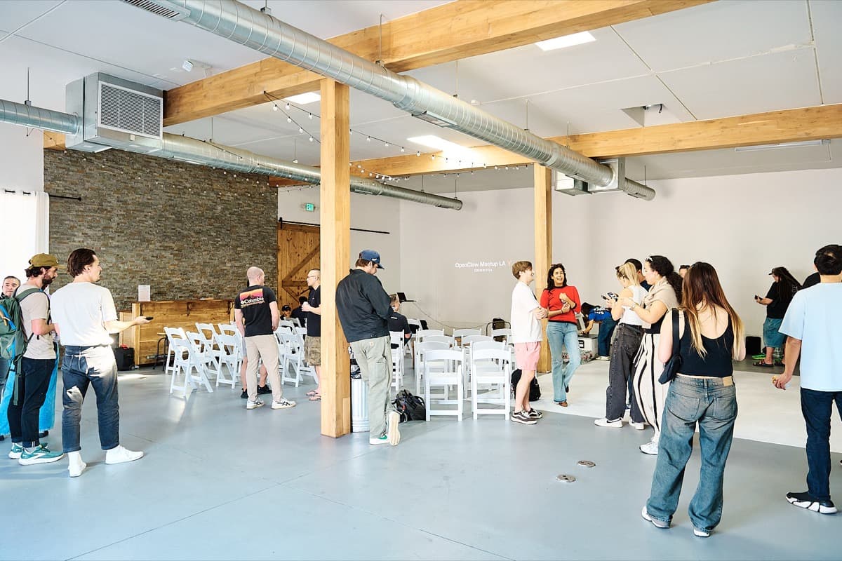 Attendees mingling in the venue